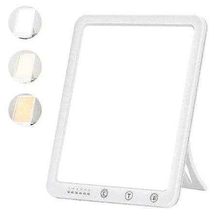 Lysterapi lampe, 10000 Lux Sol lampe, Touch kontrol, Justerbare Lysstyrkeniveauer, med Stor Skærm Justerbar Lysstyrke, Timerfunktion til Ho