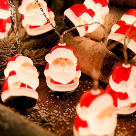 Julgransbelysning 3 Meter 20 LED Jultomte Julgran Ljusslinga Krans Ljus Batteridriven