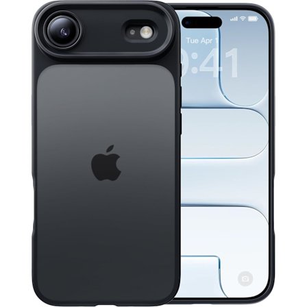 Kompatibelt iPhone 17 Air Cover Mat Finish Beskyttende Telefon Cover Anti-Fingeraftryk Tyndt Slankt Hårdt Cover - Sort