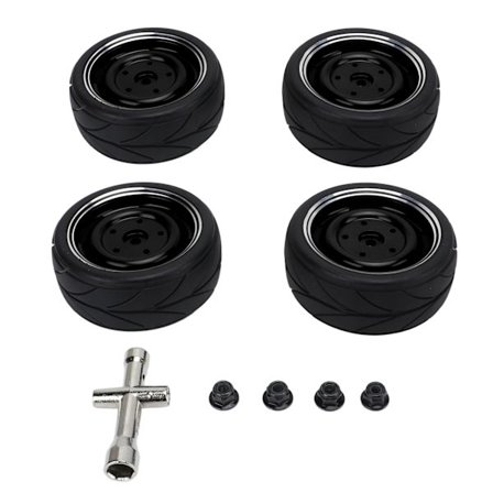 RC Drift -pyörät Alumiiniseosnapa Kumirenkaat Parempi Pito Kulumiskestävä 1/10 RC Drift -autorenkaat 1/10 RC Drift -autolle Musta