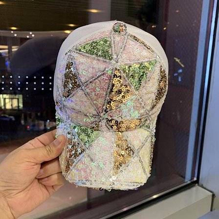 Mesh pailletbesat hat kvindelig åndbar solskærm rejse mode Joker baseball kasket Kasket