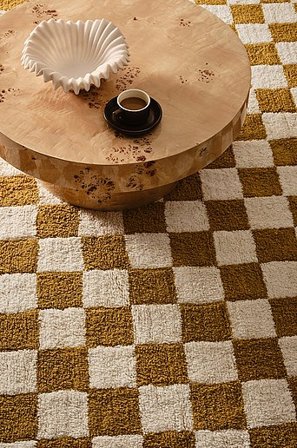 Jotex - Bomuldsgulvtæppe Bomuld Gul Ternet MELA Køb Bomulds- & kludetæpper hos Jotex