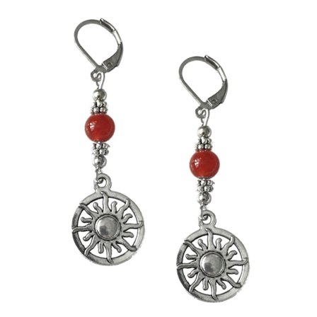 Earrings - Sun - Carneol