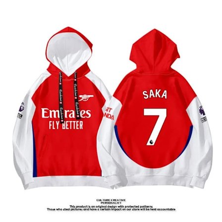 Arsenalin jalkapallopaita collegepaita huppari lapsille No.7 Saka 150