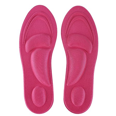 Ortopædiske indlægssåler til flade fødder, svangstøtte, memory foam indlægssål, sko pude, komfort, rosenrød til kvinder