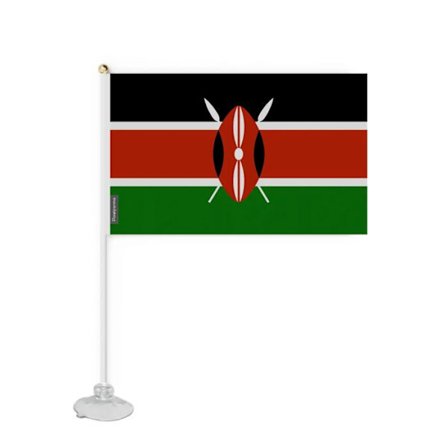 Drapeau - Kenya - Mini Drapeau Ventouse - 20 x 30 cm - Polyester - Tryk på For- og Bagside