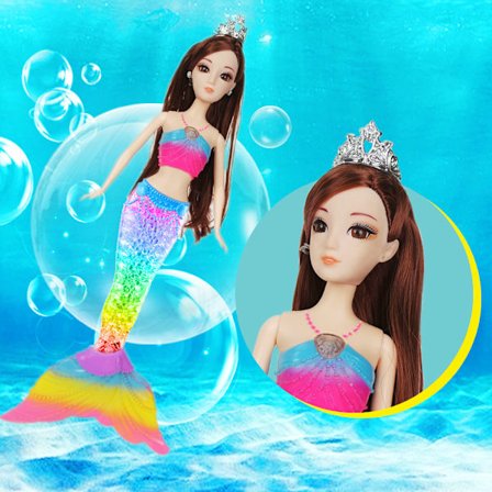 Dreamtopia Regnbue Lys Havfrue Dukke med Lys Show, Badeleke,