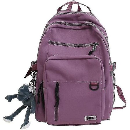 Dobbeltdekket vanntett ryggsekk med flere lommer Unisex skoleveske