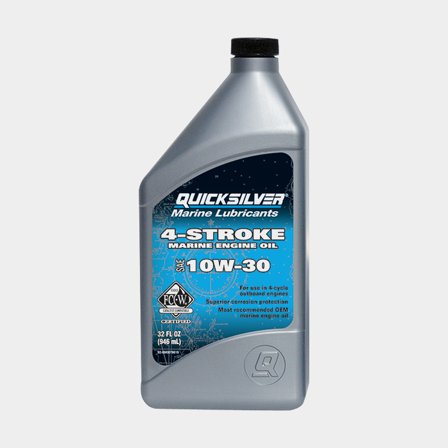 Mineral oil for 4-stroke inboard & outboard engines Quicksilver 4-Stroke Marine Engine Oil 10W-30, for petrol & diesel engines, NMMA FC-W, 1 litre