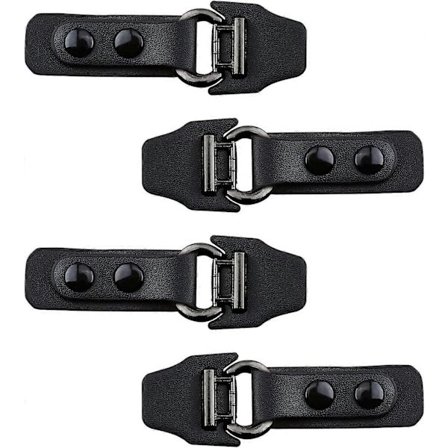 4 st Svarta Metall Läderlås Fästen, Läderförslutning Clip Hållare Spänne Clip Kofta Clips för Klädtillbehör Sömnad