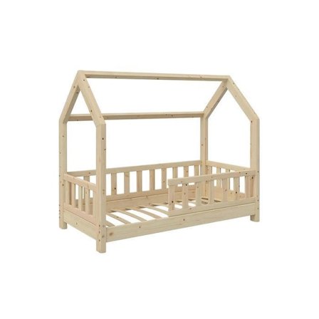 Talon muotoinen lasten sänky turvakaiteilla Profiwood lastenhuoneen kalusteista, valmistettu männystä, 120x200 cm