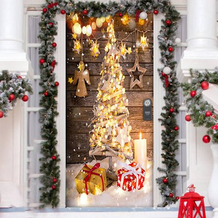 Gobelänger Jul Cover Dekoration Jul Cover Dörrhängande Festdekoration Dörröverdrag Cover