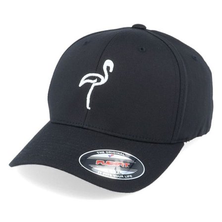 Iconic - Svart flexfit Keps - 3D Flamingo Black Flexfit @ Hatstore