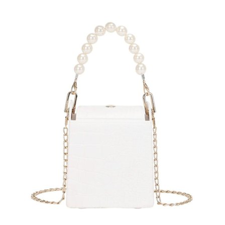Kedja Axelväska Crossbody Bucket Bags VIT