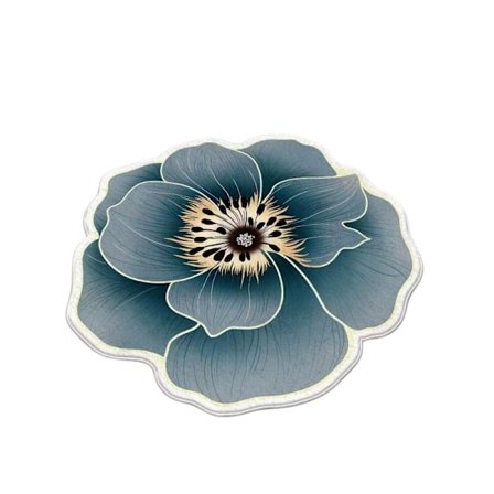 Erikoismuotoinen kukkamatto Bauhinia sininen lootus lattiamatto kylpyhuone imukykyinen liukumaton matto olohuone makuuhuone wc jalkamatto, 60*60CM-FQ2