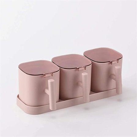 Glass Spice Jars Spices Box Pepper Spice Shaker Salt Seasoning Organizer Kitchen Cruet Condiment Bottle Jars Container with Spoons (Color : D)