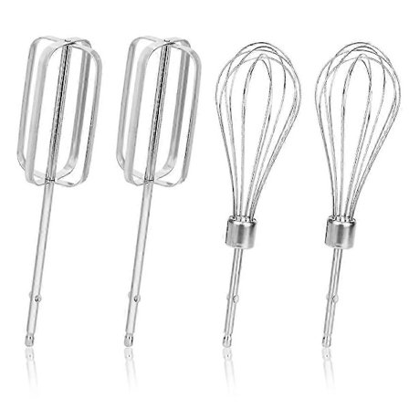 4 st Handmixer Vispar Tillbehör Set, 2 Stilar Rostfritt Stål Handhållen Mixer Kompatibel med Handmixer 62682RZ