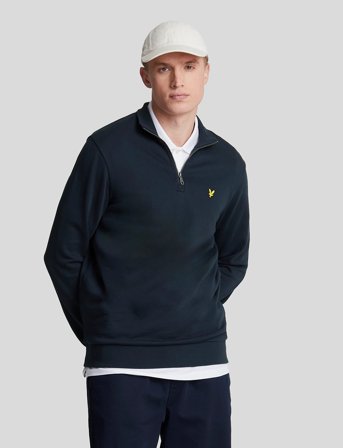 Lyle & Scott Loopback Quarter Zip Sweat - Navy - L