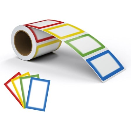 Colorful Name Tags - 300 Stickers, 9.1 x 5.7 cm, Colorful Border Name Labels for Office, Meetings, School, Home, Events and Parties