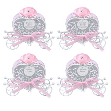 4 stk. lyserøde hjerteformede slikæsker romantisk gave til bryllups fødselsdagsfest