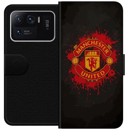 Kompatibelt Lommeboketui til Xiaomi Xiaomi Mi 11 Ultra Manchester United logo i rød og gul farge med røff sportslig bakgrunn