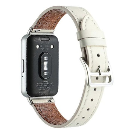 Aitoa nahkaa oleva kellon ranneke Samsung Galaxy Fit3:lle - Beige Multicolor_ma