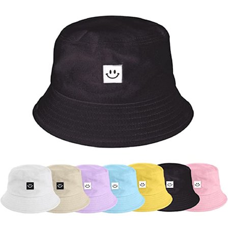 Svart fiskarehatt Dam solhatt Bucket hattar Bomull Bob hatt Fo