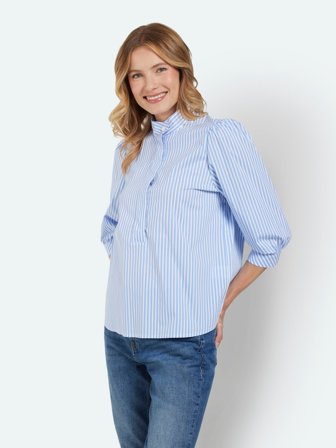 B. COPENHAGEN - Skjorte - Lyseblå - Høj Hals