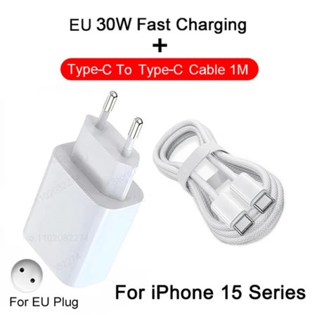 PD 30W snabbladdare för Apple iPhone 15 11 12 13 14 Pro Max XR X XS Max 8 Plus telefonladdare kabel snabbladdningstillbehör