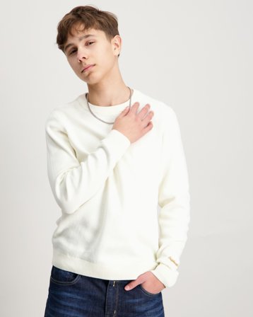 Jack & Jones JORNORREBRO LIGHT KNIT CREW NECK JNR Kremfarget Genser Gutt - Kids Brand Store