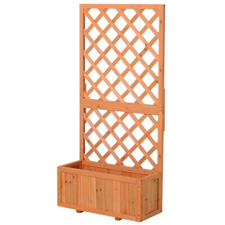 Rootz plantekasse med espalier - brun - træ - 28,54 cm x 12,4 cm x 58,86 cm