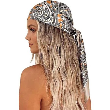 Store firkantede fasjonable skjerf for kvinner, satengsilkefølelse, hårpakningsskjerf, nattsovehårklede