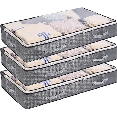 3 stk. Underbed Opbevaringsposer Foldbar Tøjpose Stor Kapacitet S