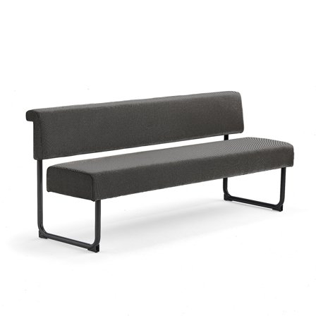 Sofa START, 1800 mm, Textilbezug dunkelbraun/schwarz