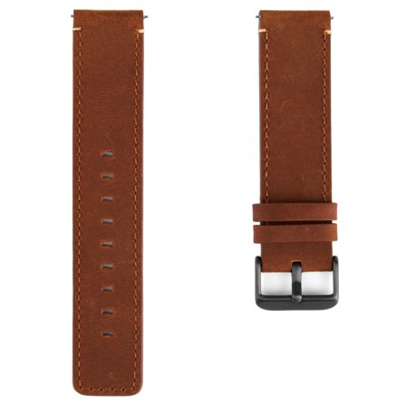 Bracelet de montre havane et gris gunmetal avec points de couture pour hommes - Bracelets de montres