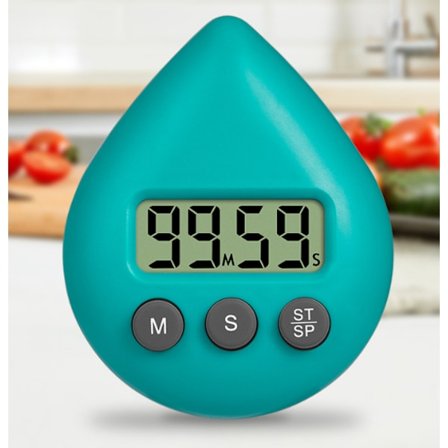 Vandtæt brusebadstimer, digital timer, badeværelses- og køkkentimer, nedtællingstimer med sugekop hul grøn grøn