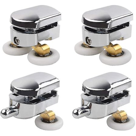 4 stk. 23mm brusedørsruller til skydedøre til brusekabiner, hjul til udskiftning af ruller (2 til