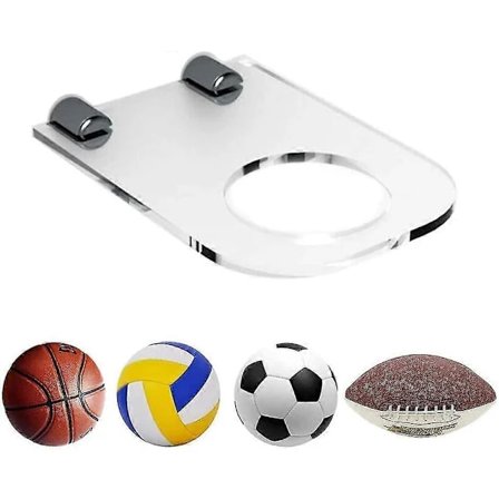 Bollhållare Display Rack, Akryl Väggmonterad Bollhängare Förvaringsställ, Osynlig Klar Hylla, För Fotboll, Basketboll, Volleyboll, Rugby, Amerikansk 