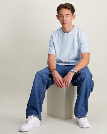 Jack & Jones JORNORREBRO TYPO TEE SS CREW NECK SN JNR Blau T-Shirts Jungen - Kids Brand Store