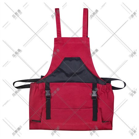 Hageforkle med hurtiglommer for hagearbeid, med lommer, vanntett forkle rød