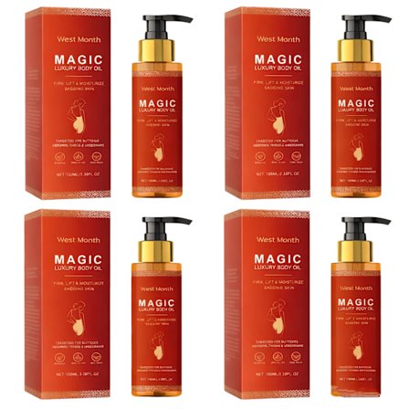 4 stk./Magic Body Firming - Luksuriøs kroppsolje, fuktighetsgivende og oppstrammende hudolje for hele kroppen_Kvalitetsgaver