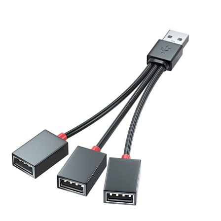 USB 2.0-adapter 1 til 3 USB-splitter USB-forlengelseskabel USB-multiport for lading av bærbar PC/Mac