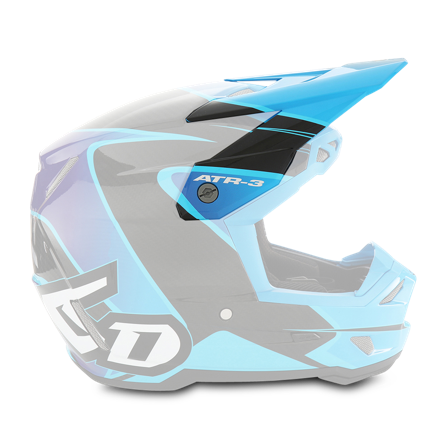 Visera de Cross 6D ATR-3Y Wave Niño Pico Cian/Azul/Púrpura brillantes Talla única