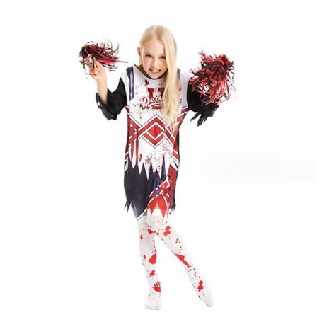 Halloween Zombie Kostumer Piger Cheerleader Kjoler