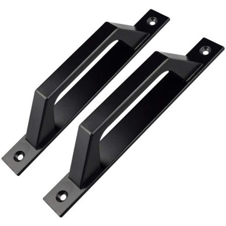2 kpl 200 mm musta puinen puutarhaportti D-muotoiset ovenkahvat