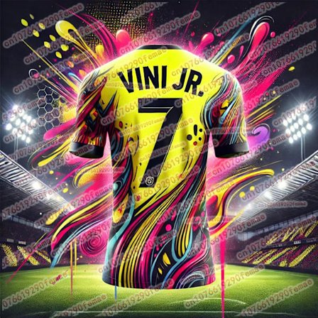 Hot Selling VINI Herre Fan Mindetrøje Sports T-shirt Klassisk Match Træning Åndbar Hurtigtørrende Sportstrøje