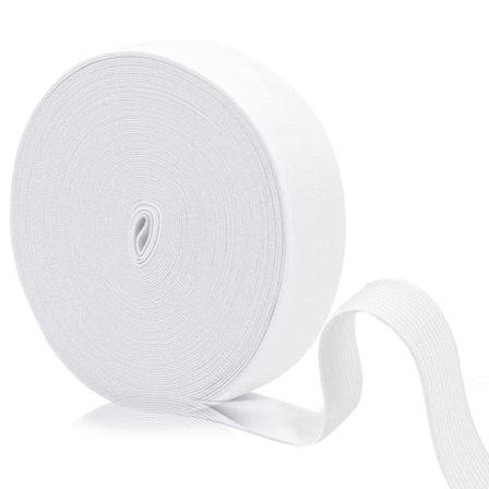 Elastiske bånd med høy elastisitet, strikk til sying, sterk elastisitet og fleksibilitet, 40 meter x 2,5 cm, går lett tilbake til original form