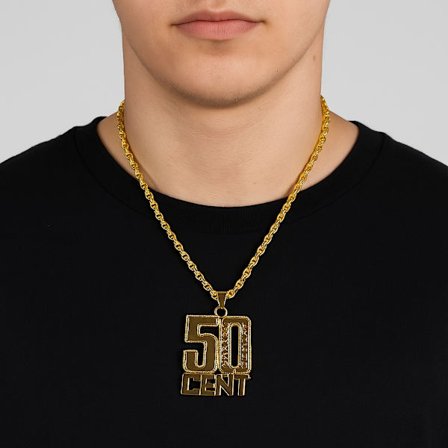 Gullkjede med 50 Cent-anheng