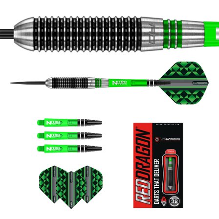 Red Dragon Darts Titan 2 Steel Tip Darts 32g/36g/40g Professional Hardcore Green Black Silver Flights Set