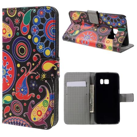 Samsung Galaxy S7 Plånboksfodral Paisley Flowers Svart